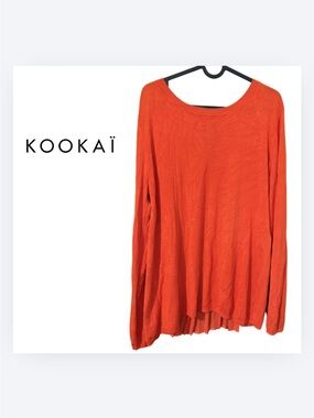Kookai Bright Orange Long Sleeve Top